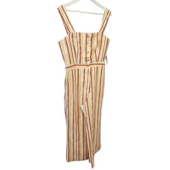Anthropologie Maeve The Portside Button Front Sleeveless Striped Jumpsuit, 14 - Picture 10 of 11
